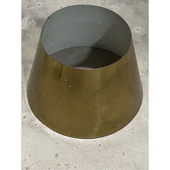 Vintage Small Toleware Metal Lamp Shade Gold - Picture 1 of 3